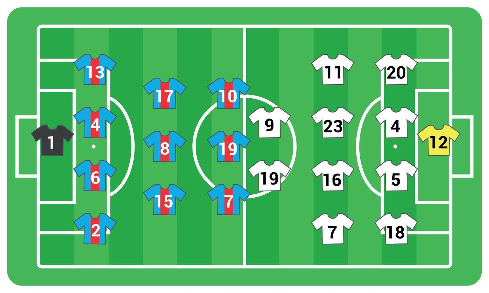 football formation template design, ball strategy. vector