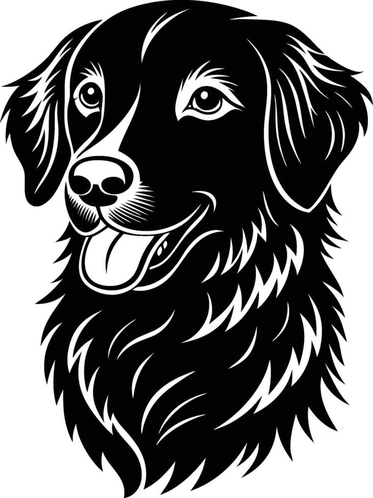 Golden Retriever silhouette illustration design. vector