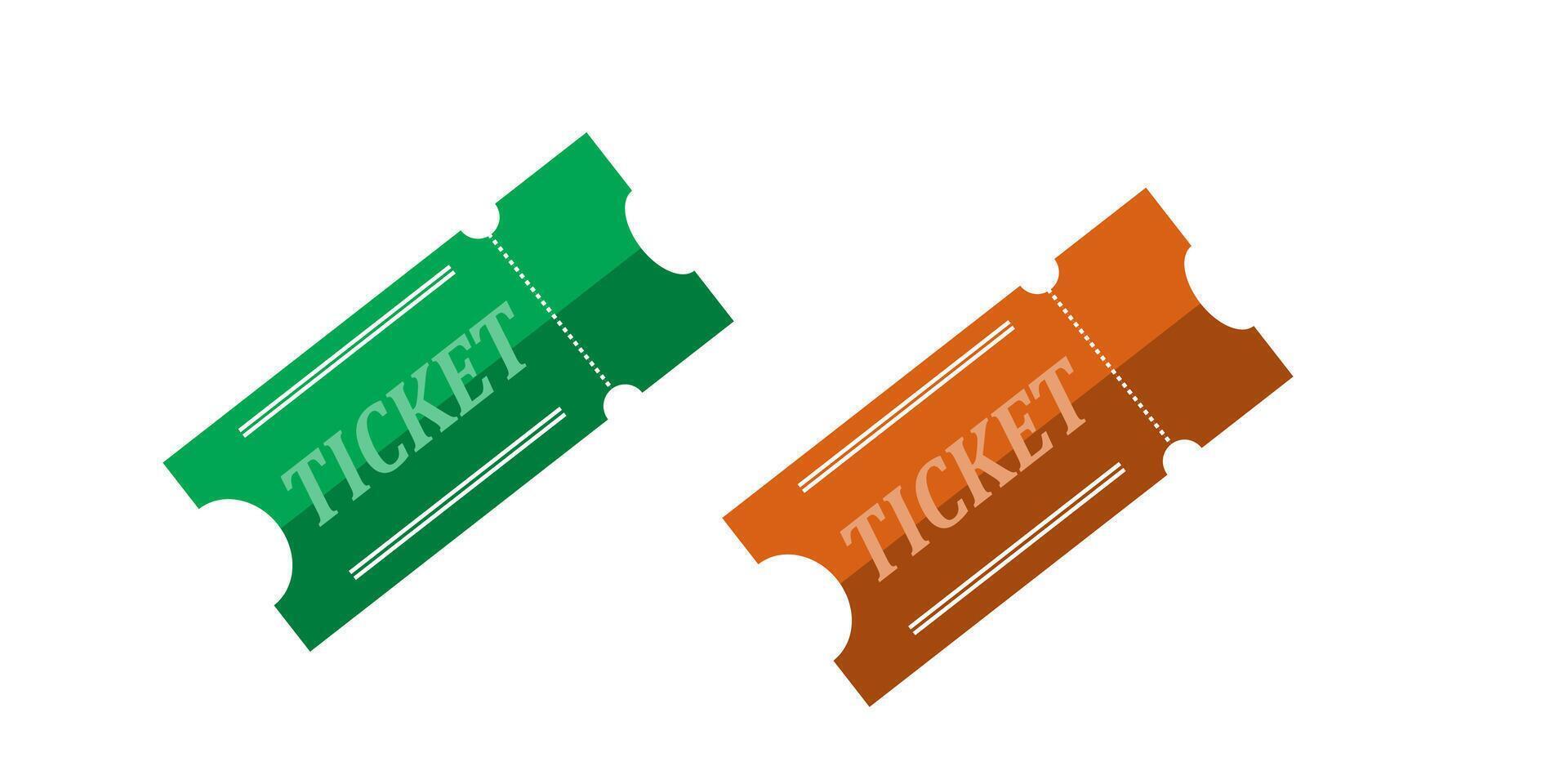 Ticket icon flat outline illustration vector