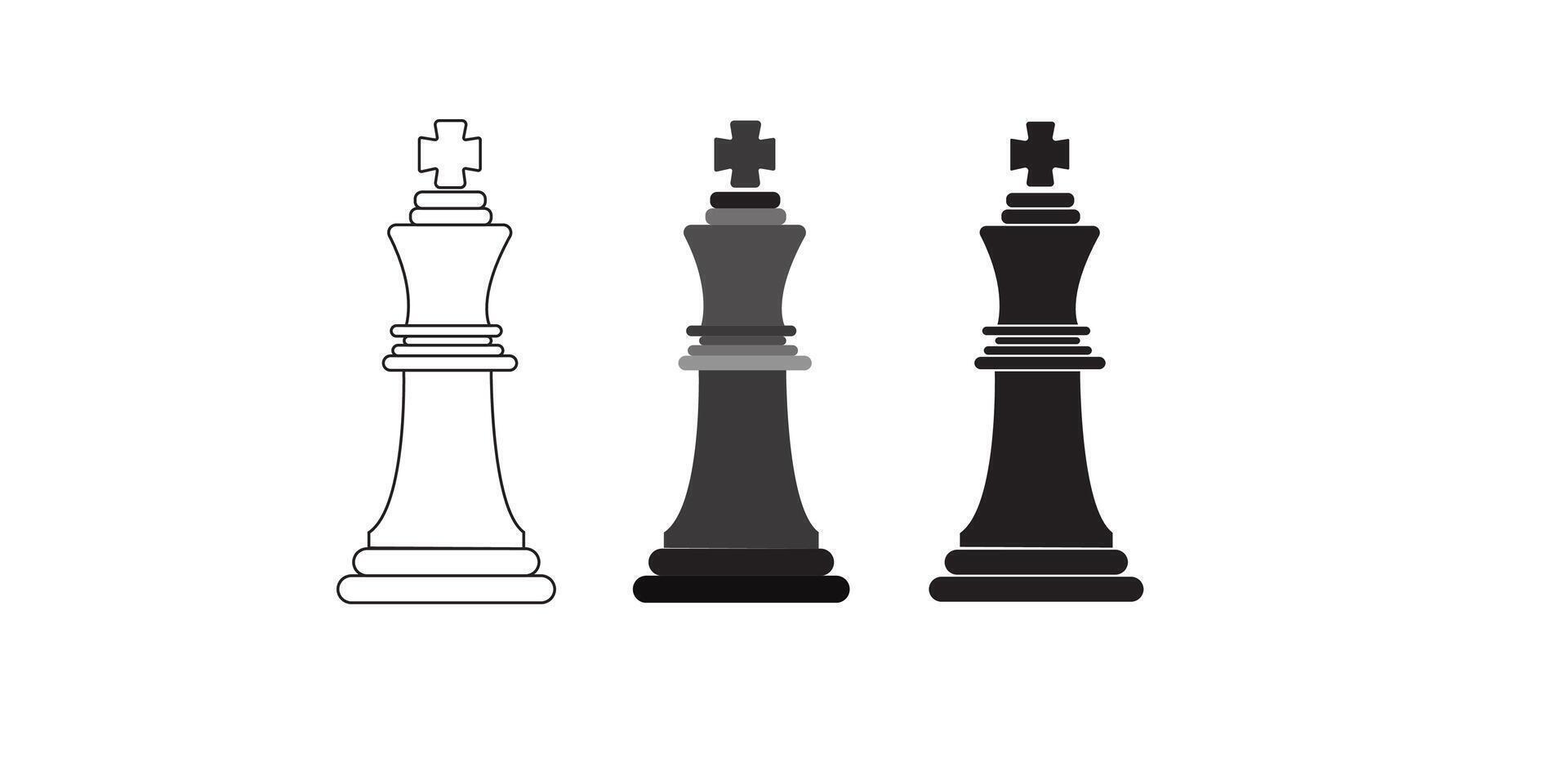 Chess piece icons set. Smart board game elements. Chess silhouettes illustration isolated on white. vector