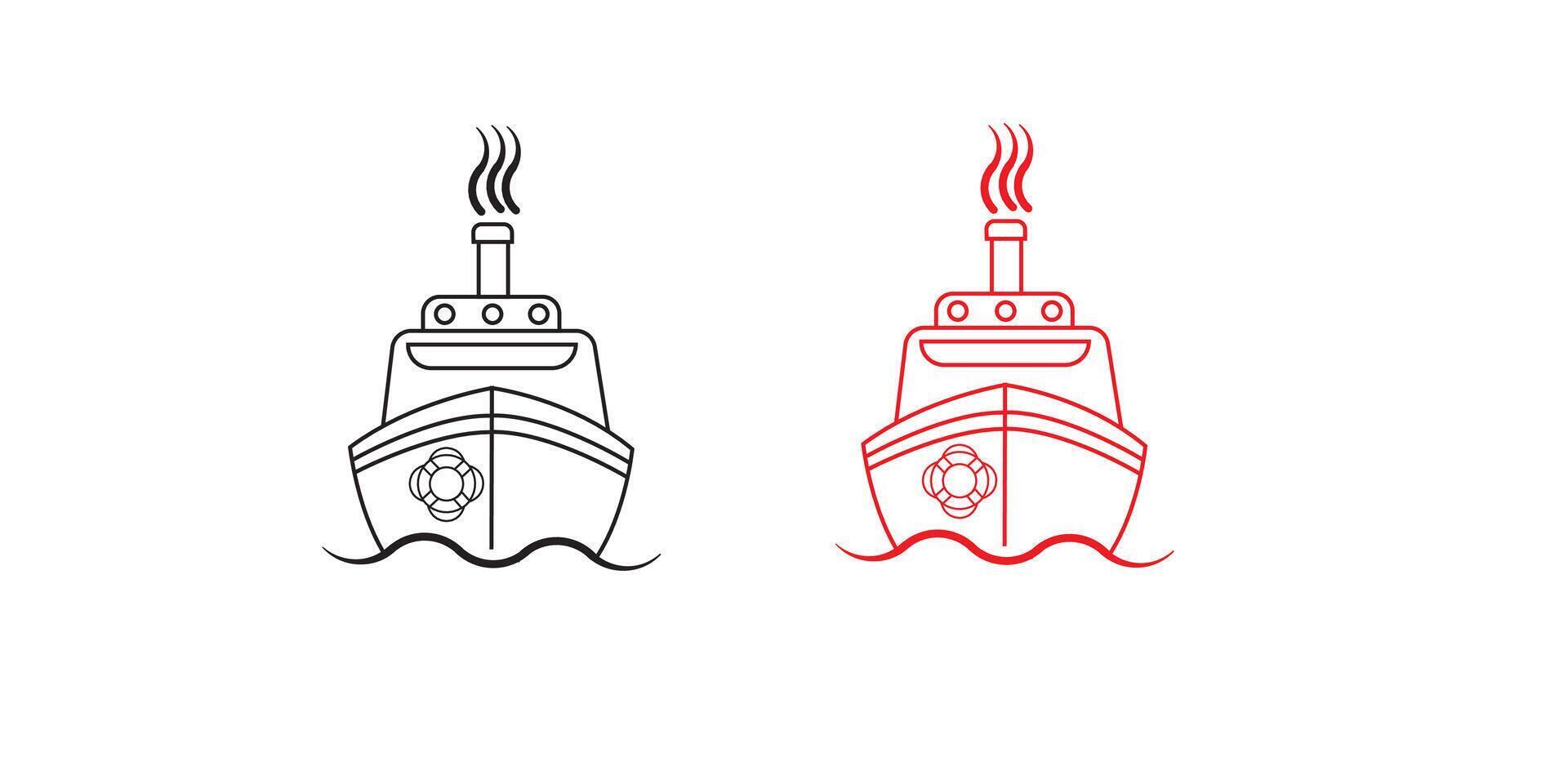 Cruise ship cargo ship or yacht flat icon for apps and websites vector