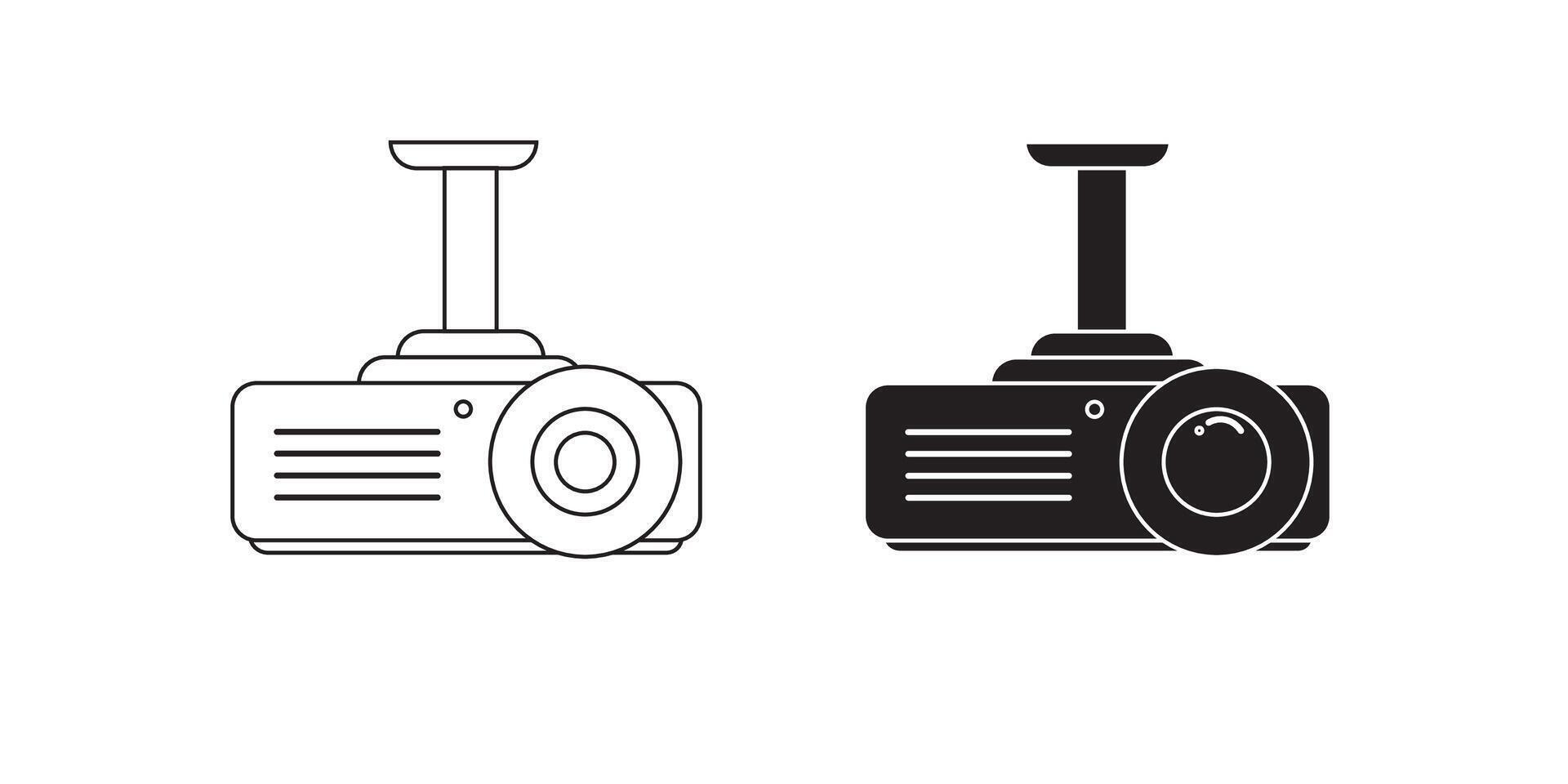 projector icon with white background stock illustration vector