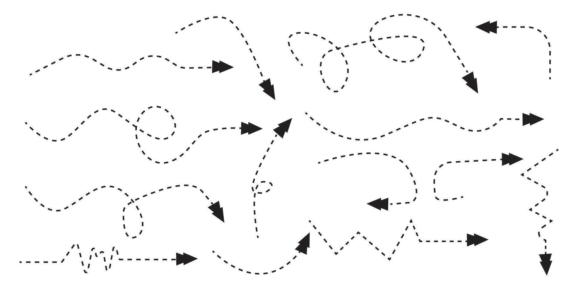 Line Arrow icon set in thin line style. vector