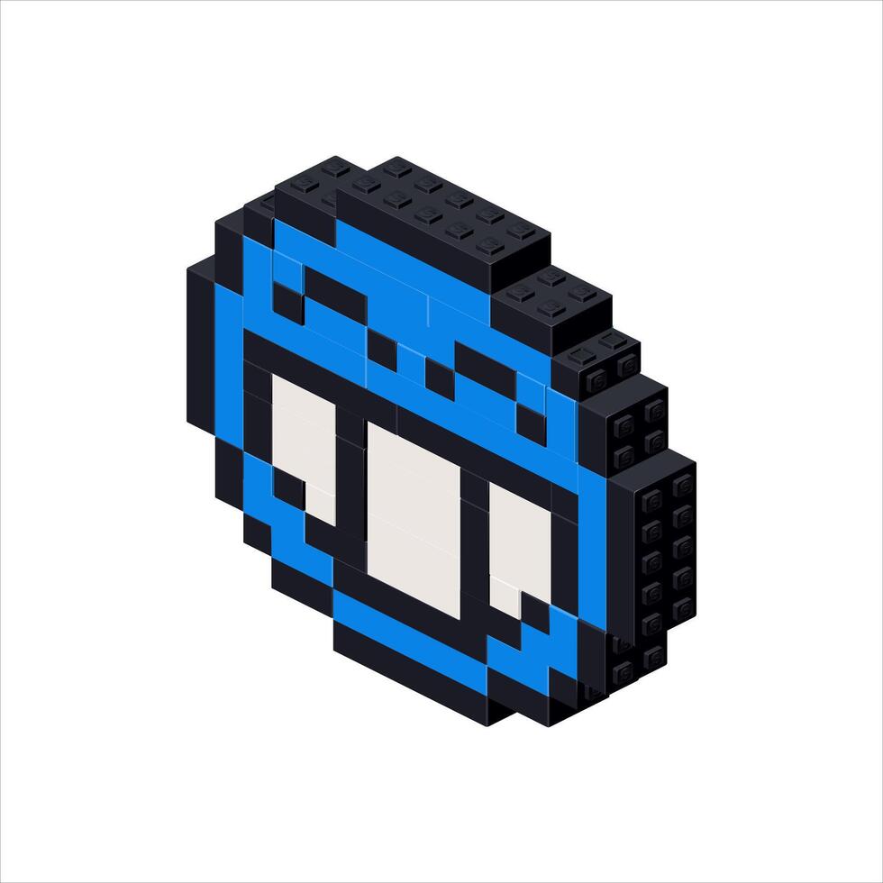 Emoji blue in isometry on a white background. vector