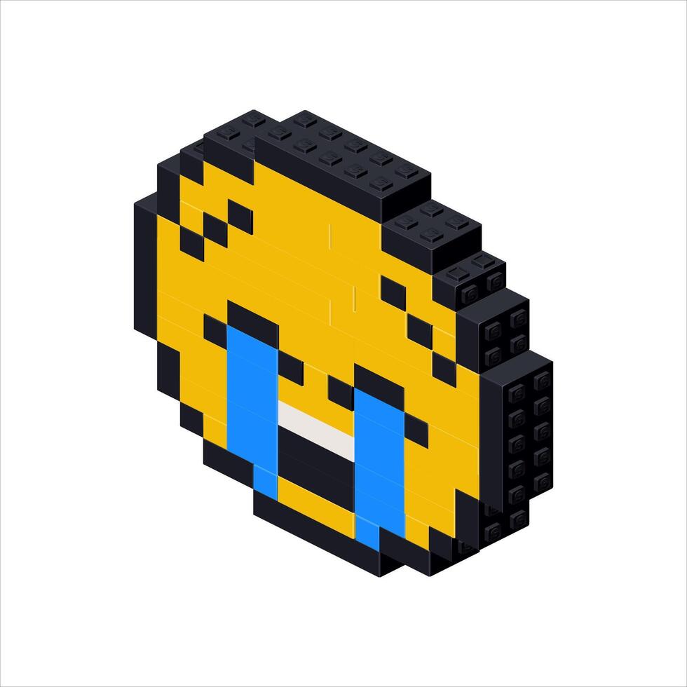 Emoji crybaby in isometry on a white background. vector