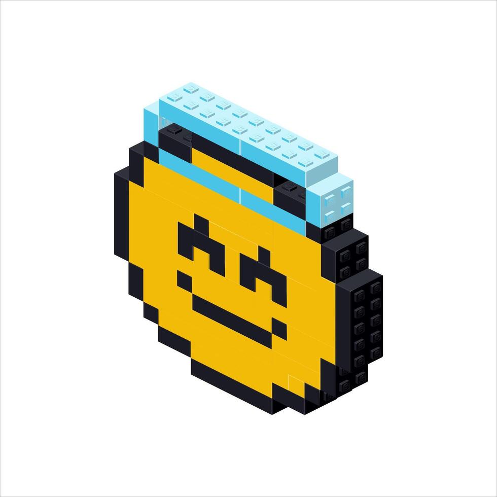 Emoji angel in isometry on a white background. vector
