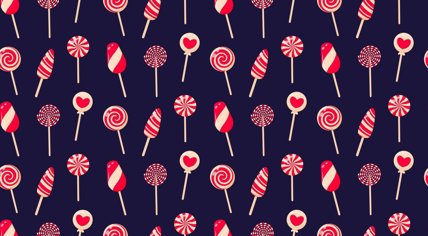 Christmas lollipops seamless pattern. Merry Christmas and Happy New Year background. vector