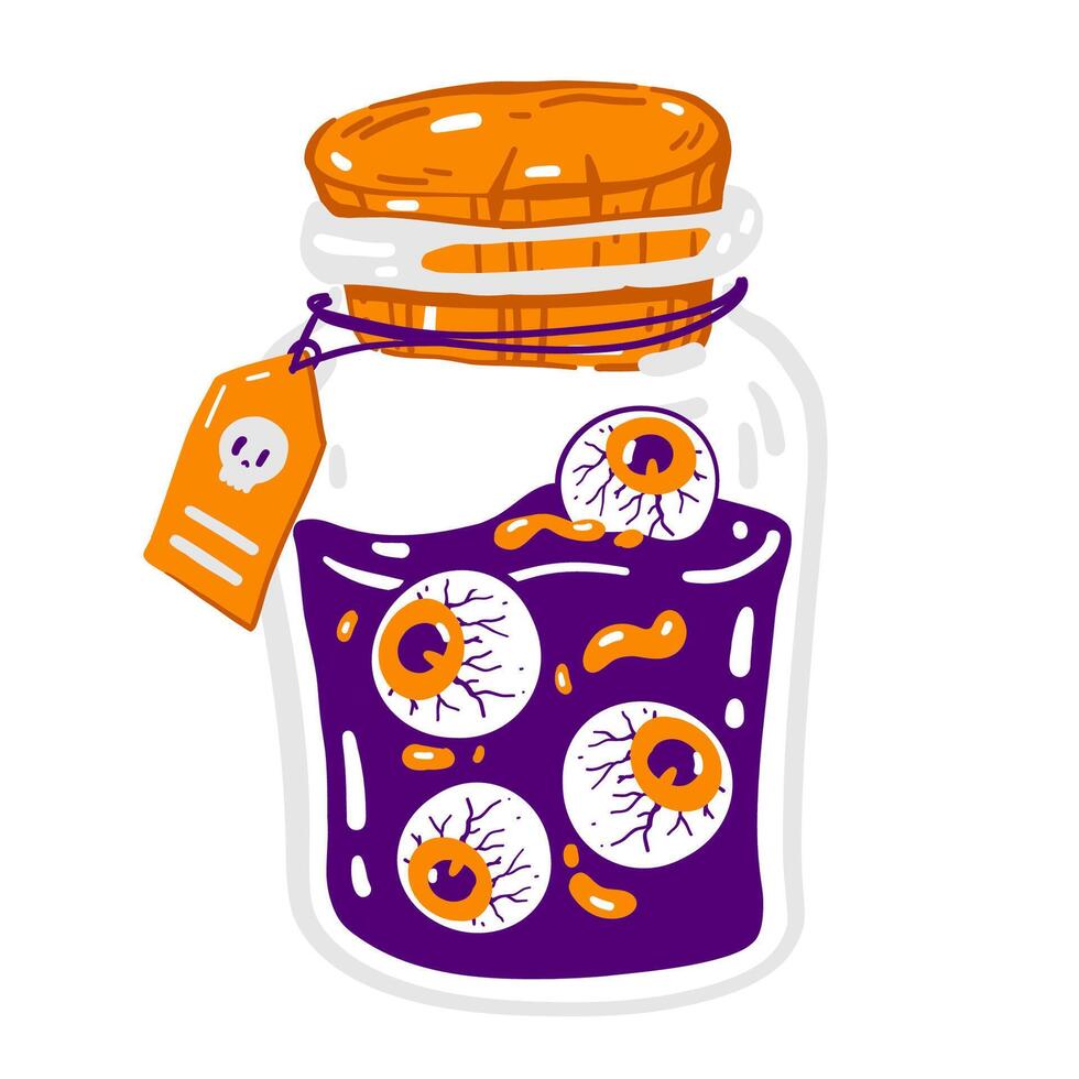 Spooky Halloween Jar Eyeballs vector