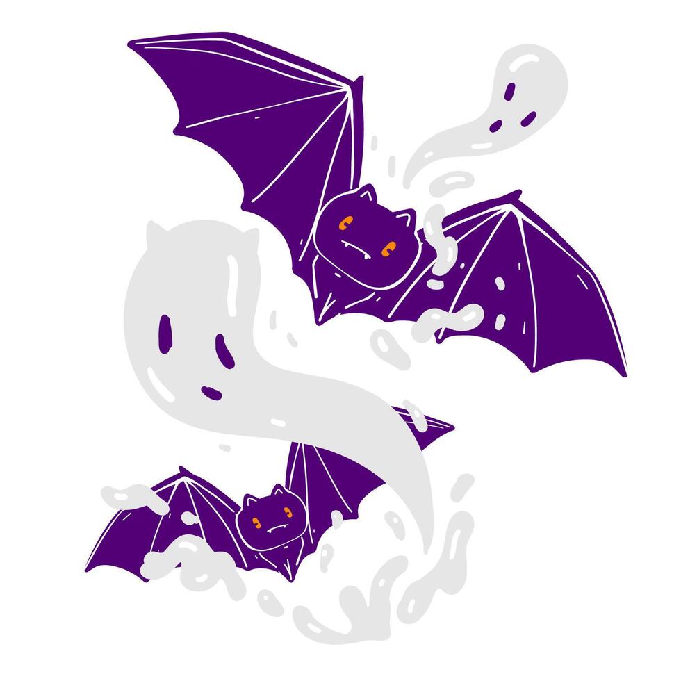 Spooky Halloween Ghost Bats vector