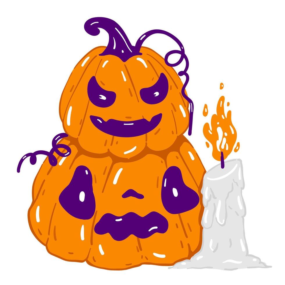 Spooky Halloween Jack O Lantern Pumpkin vector