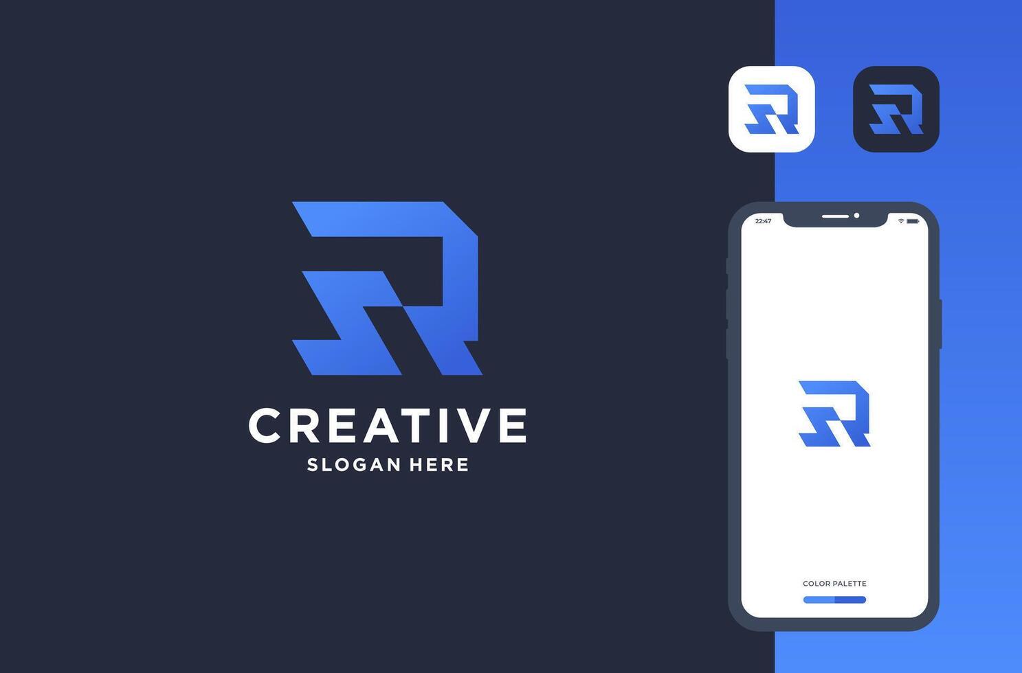 letter sr logo design inspiration vector