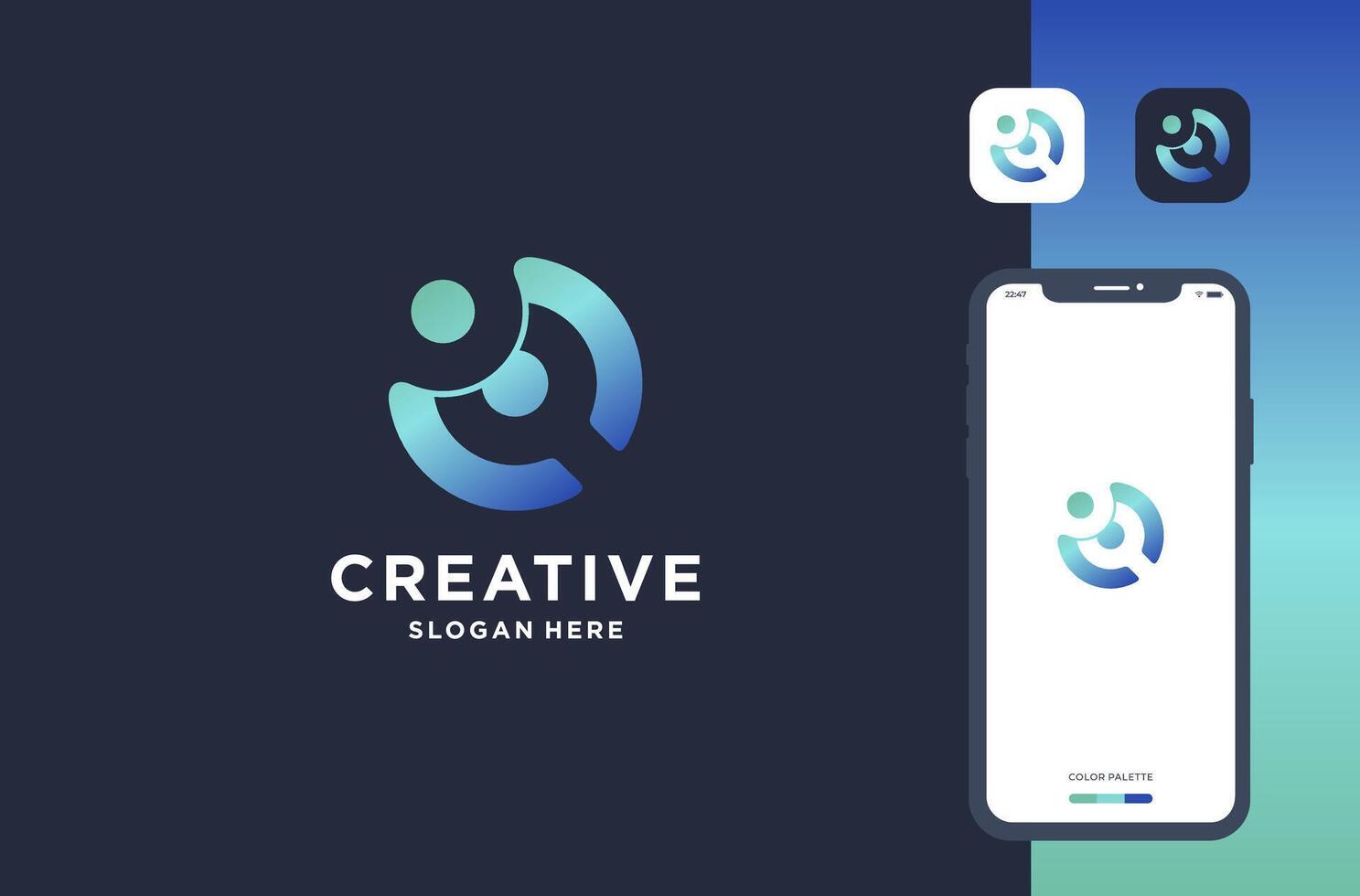 dot fluid logo design for business brand inspiration vector