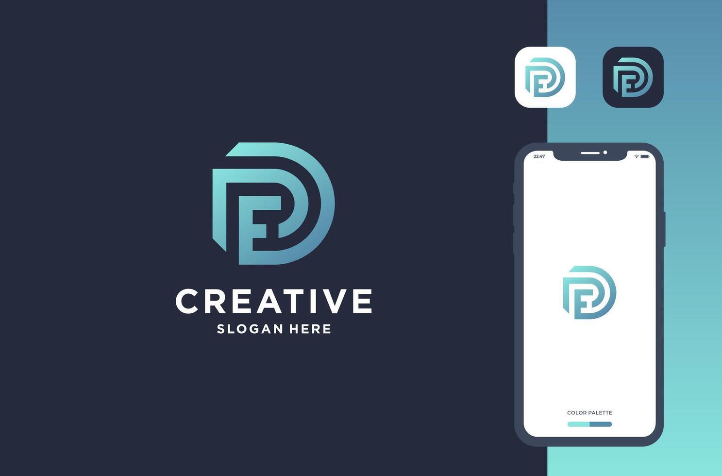 abstract letter combination logo design vector