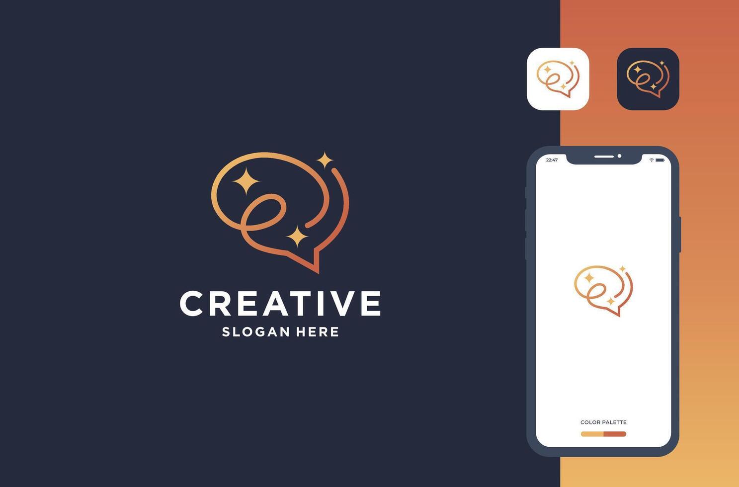 star brain logo design inspiration vector