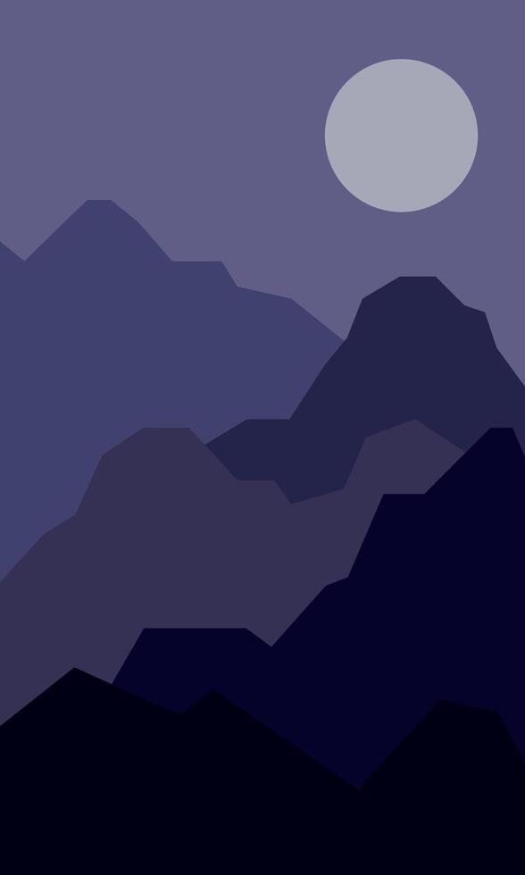 mountains abstract at the night , poster illustration design vector