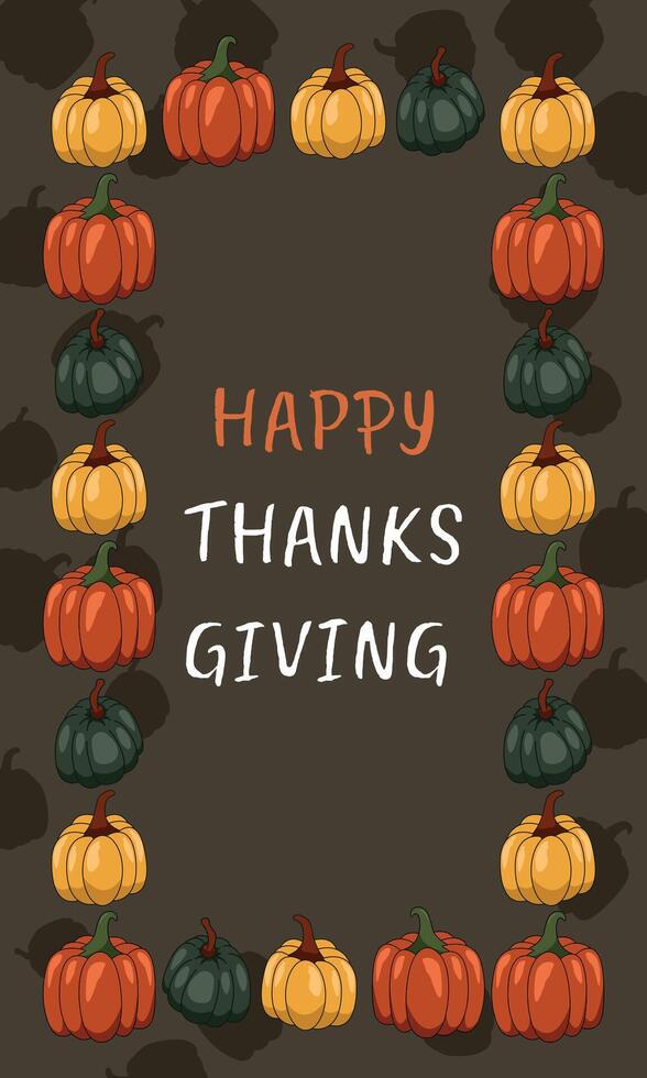 happy thanksgiving pumpkin pattern poster ,minimal design illustration design vector