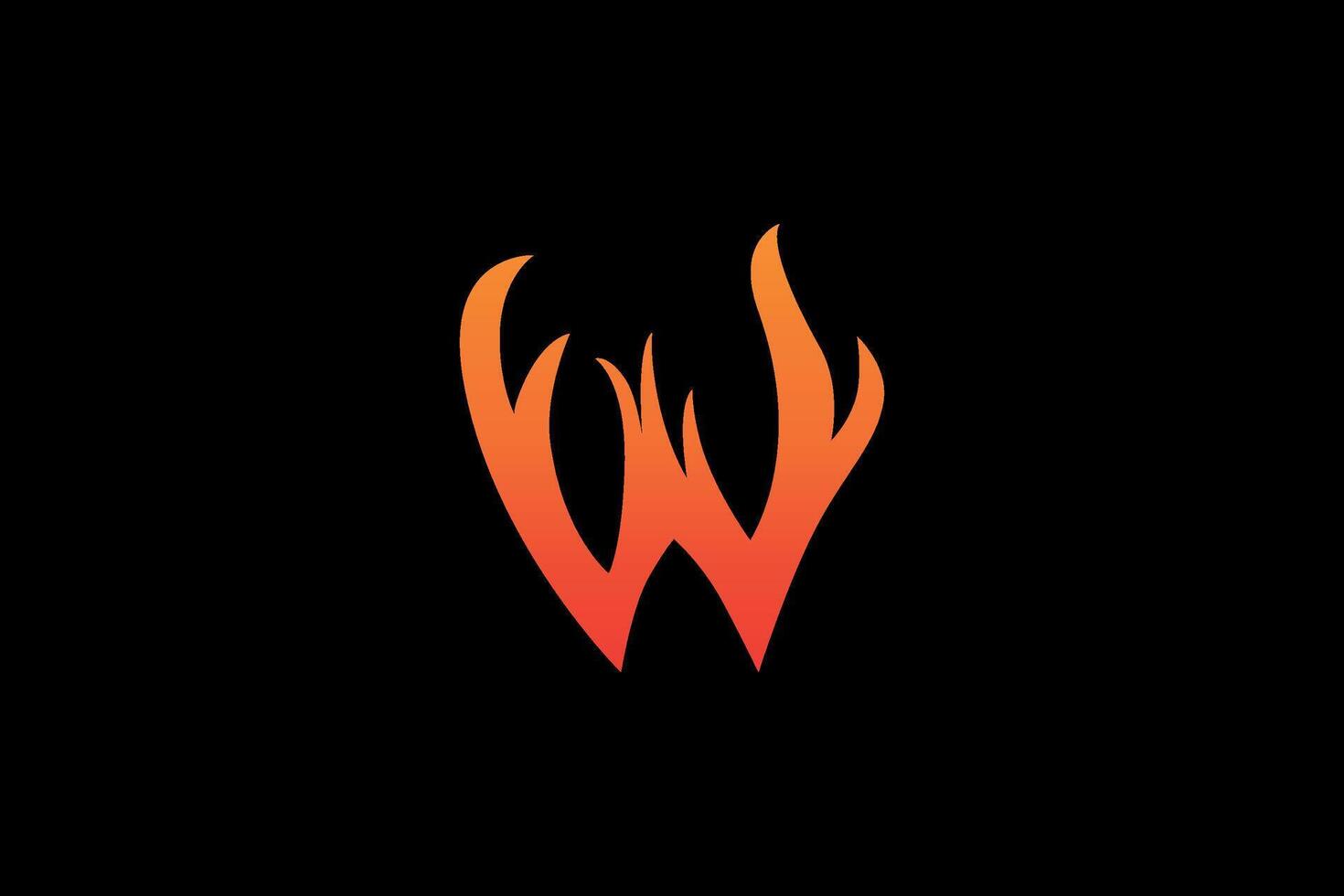 Fire letter W logo vector