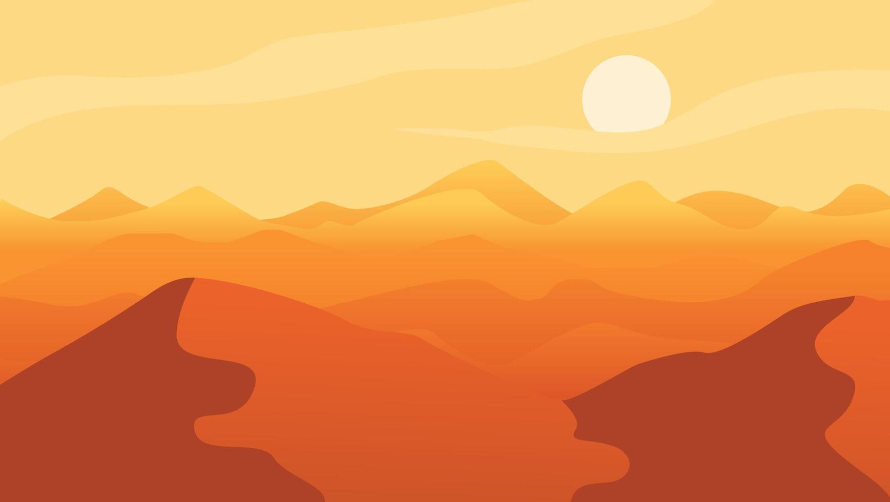 desert with flat illustration style vector