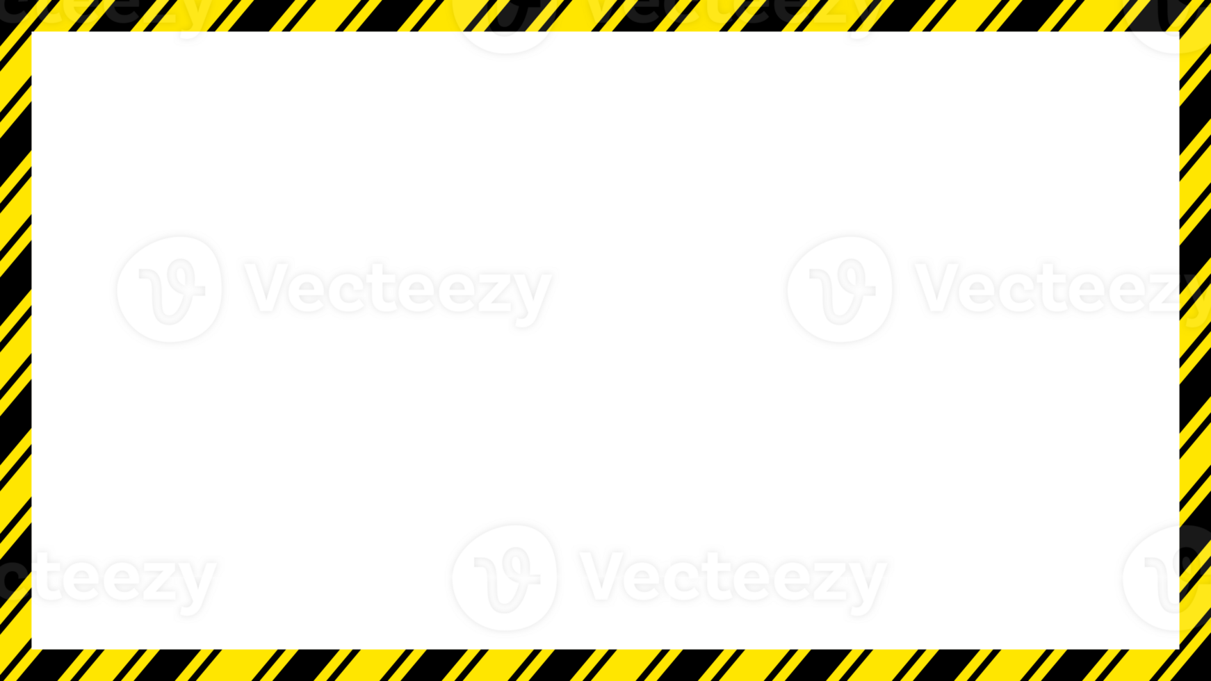 Striped warning frame black and yellow color png