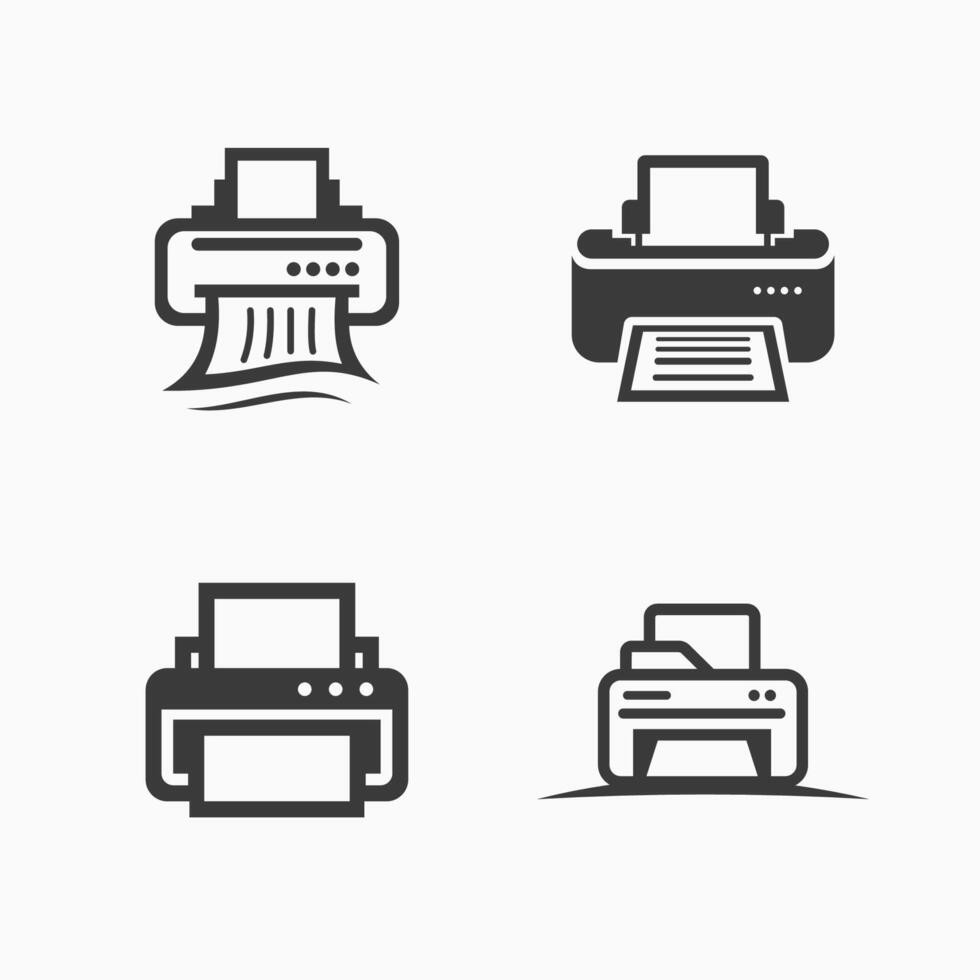 Printer icon illustration set. vector