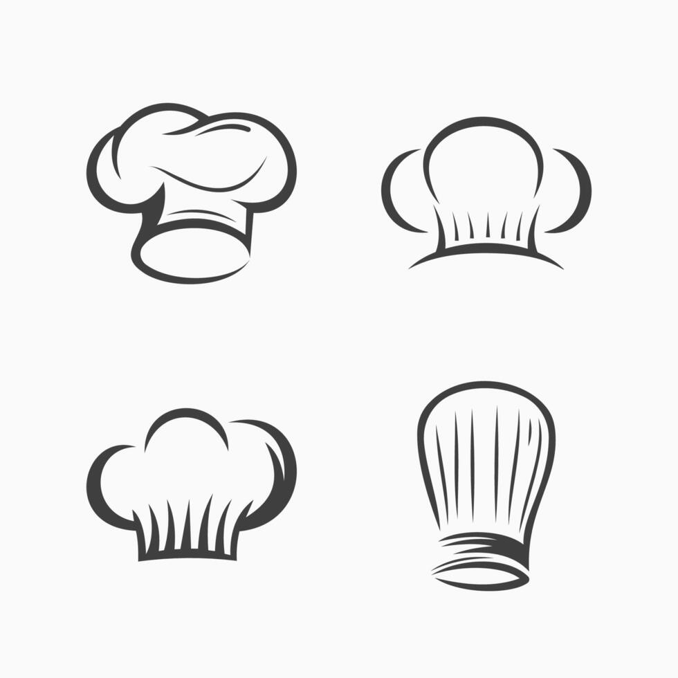 Chef hat icon illustration set. vector