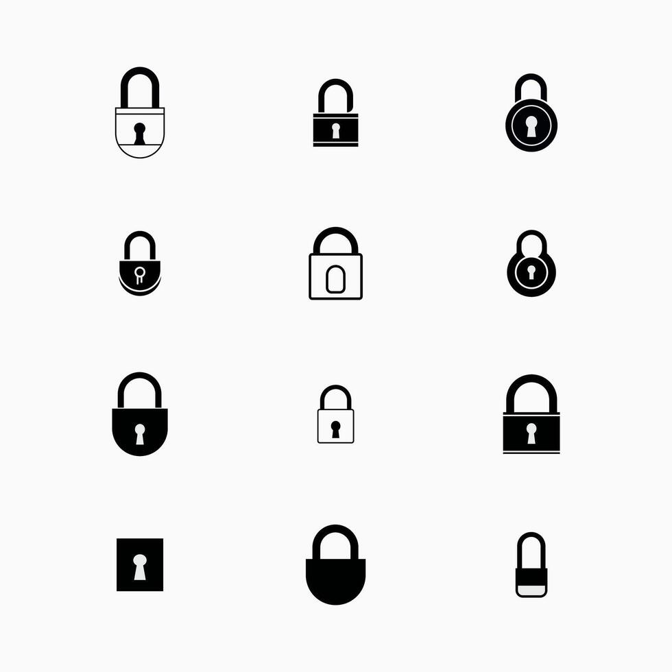 Lock icons illustration set design. vector