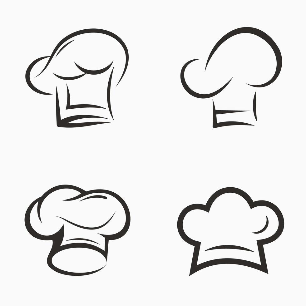 Chef hat icon illustration set design. vector