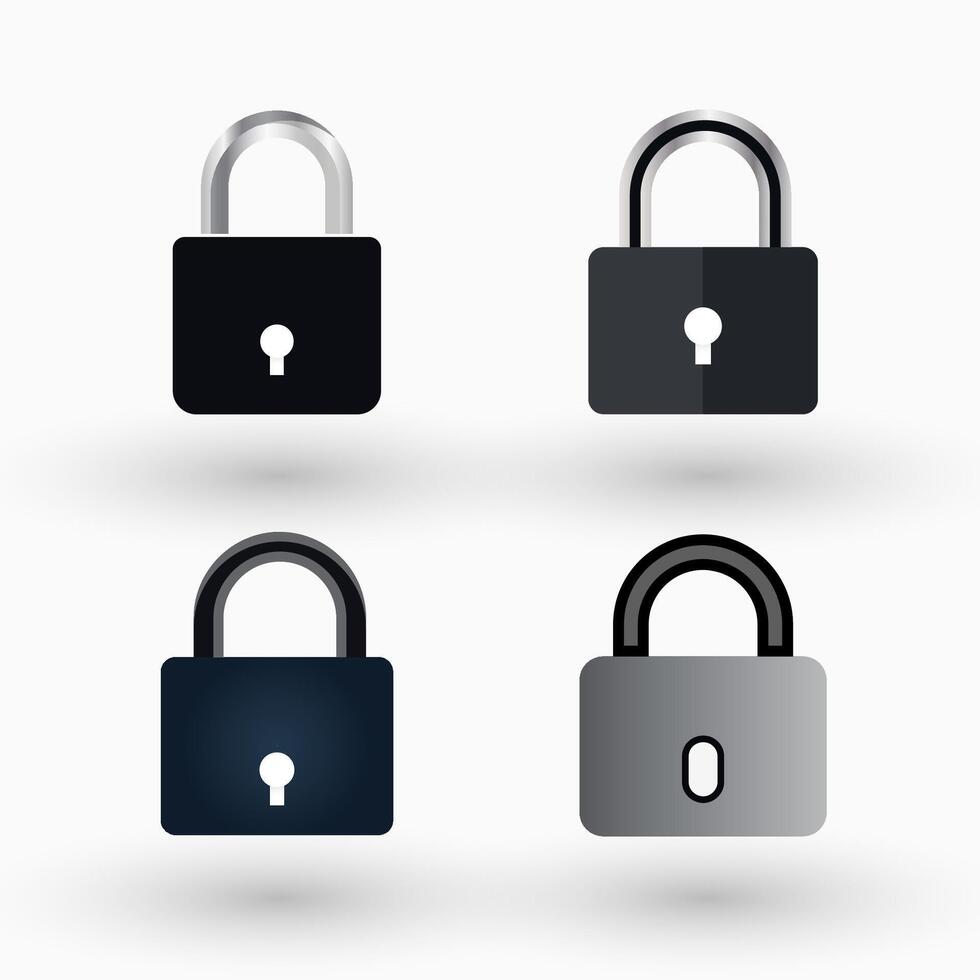 Lock icons illustration set. vector