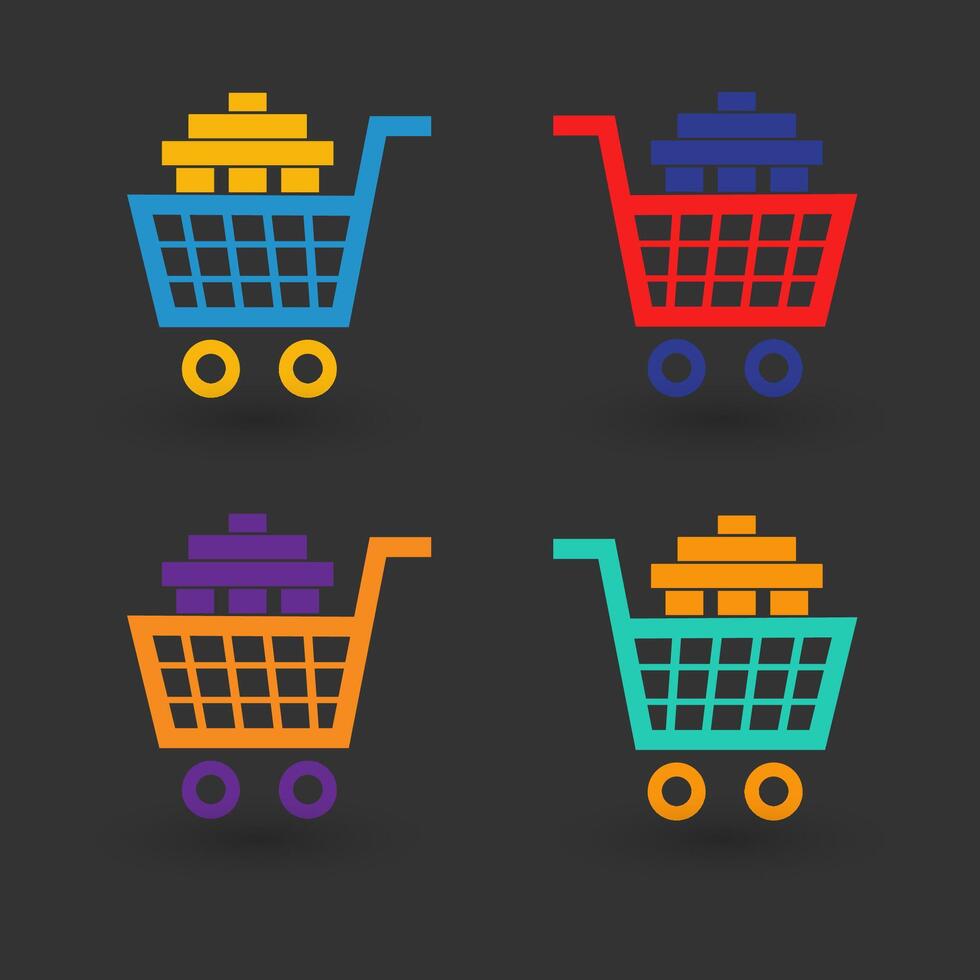 Shopping cart icons set collection. vector