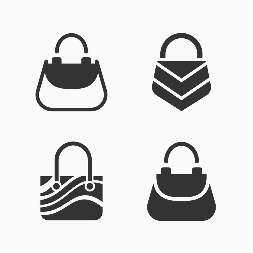 Handbag, purse logo icons illustration set. vector