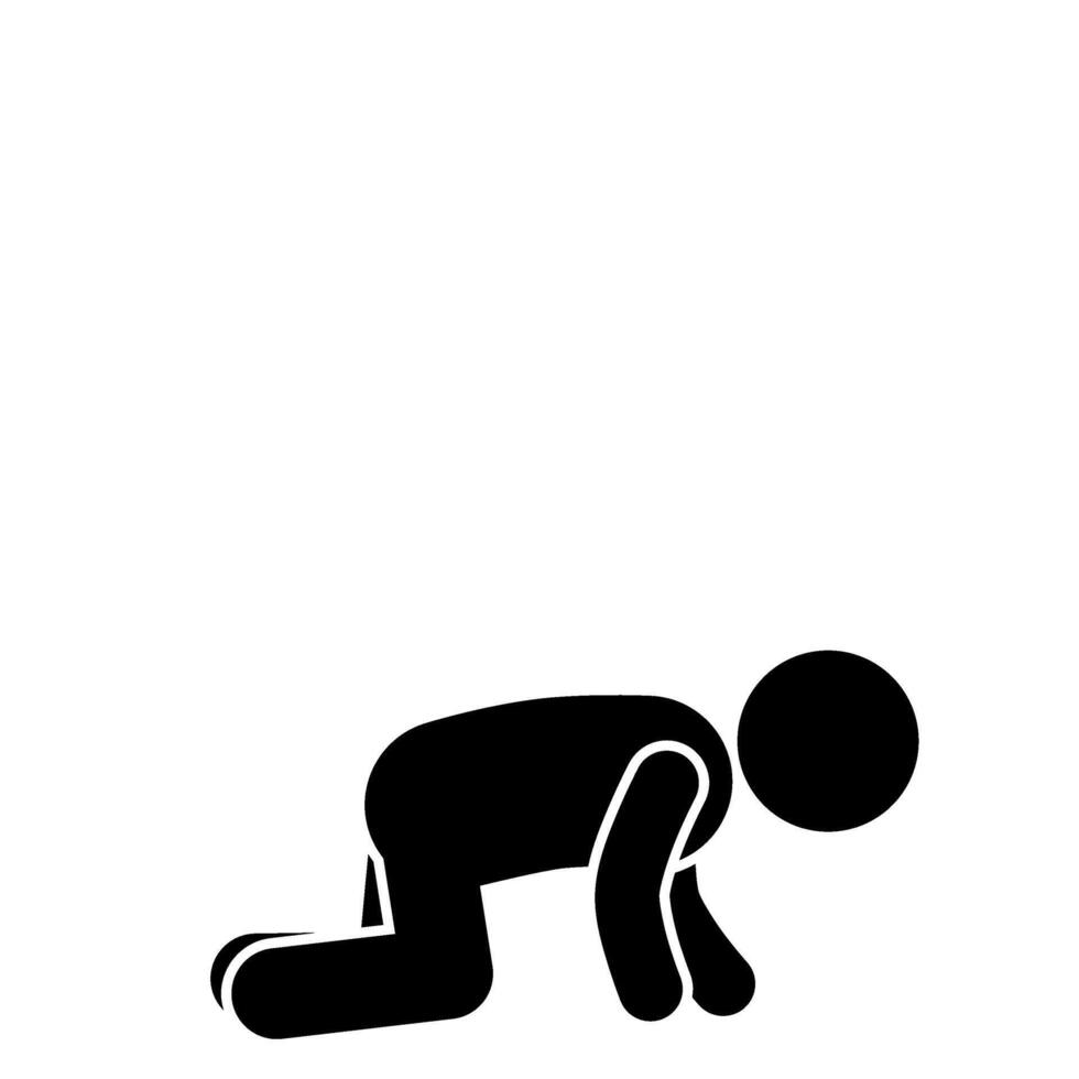 illustration of the silhouette of a baby crawling vector
