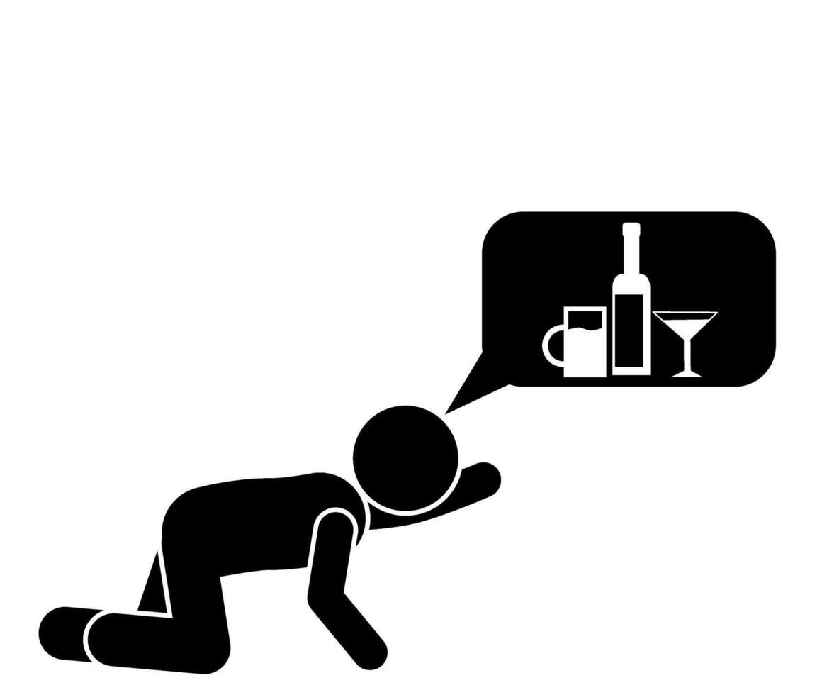 No Alkohol sign and a caution. vector