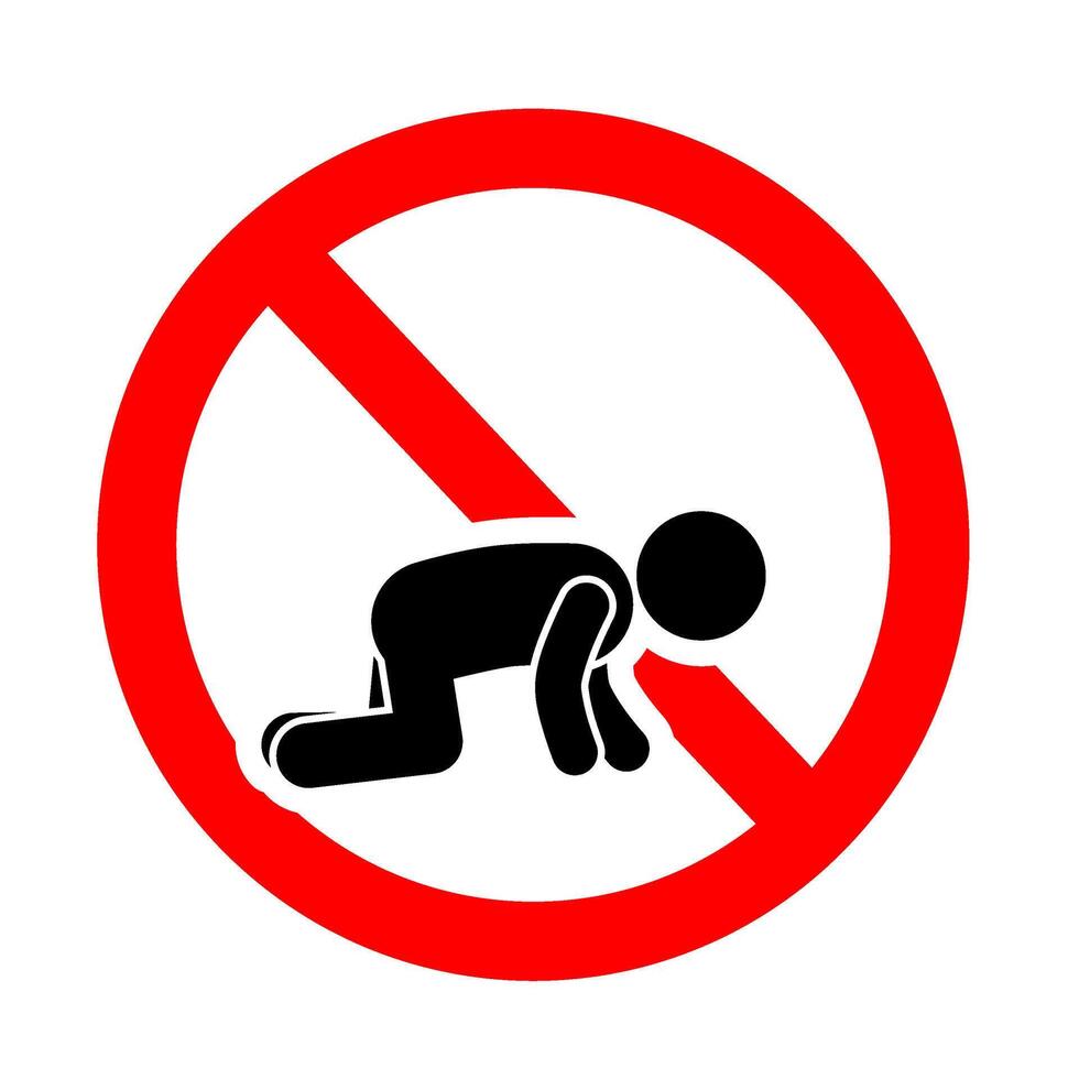 warning sign that toddlers are prohibited from entering vector