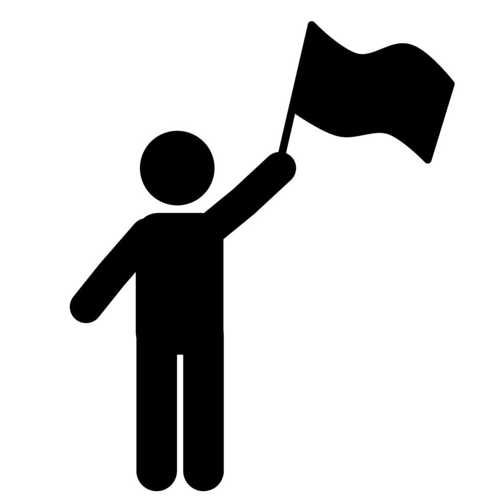 illustration of a man holding a flag vector