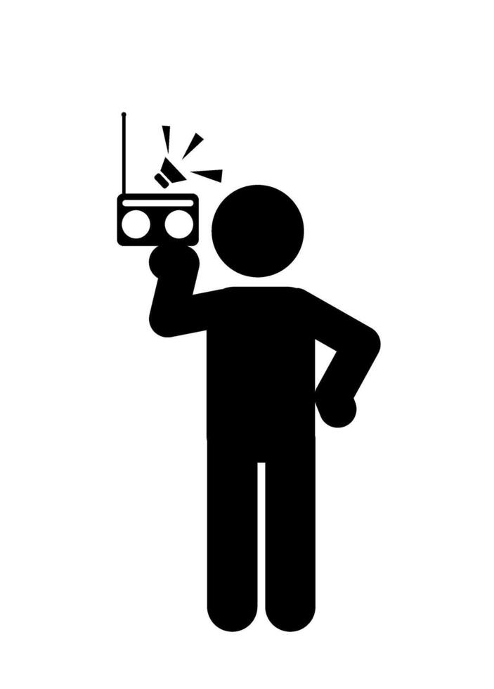 Flat design of a person enjoying radio show. vector