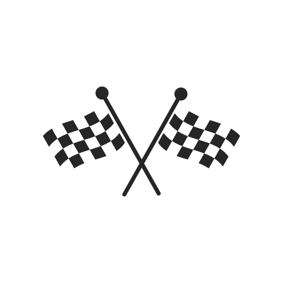 Crossed flags icon. Monochrome black and white symbol. vector