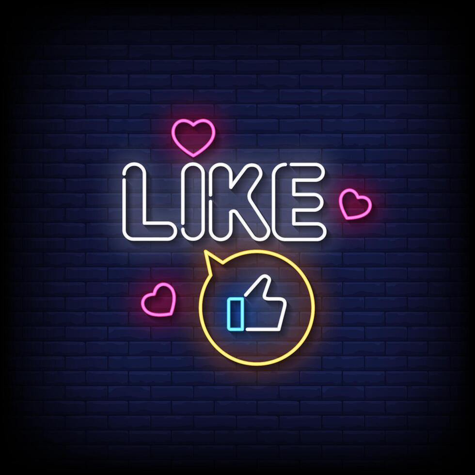 like neon sign with brick wall background vector
