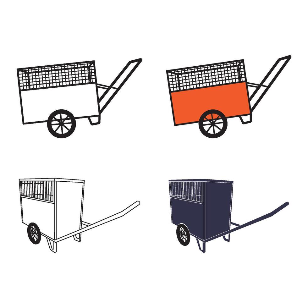 trash cart icon design vector