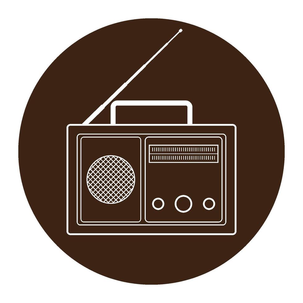 old radio icon design vector