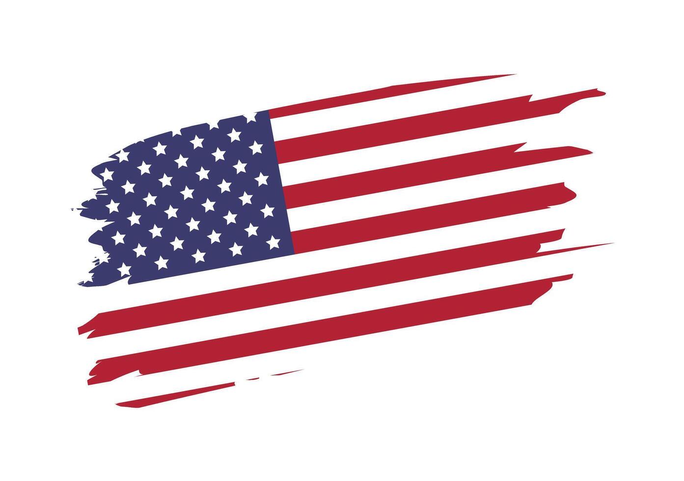 USA flag. American flag brush stroke. illustration isolated on white background vector
