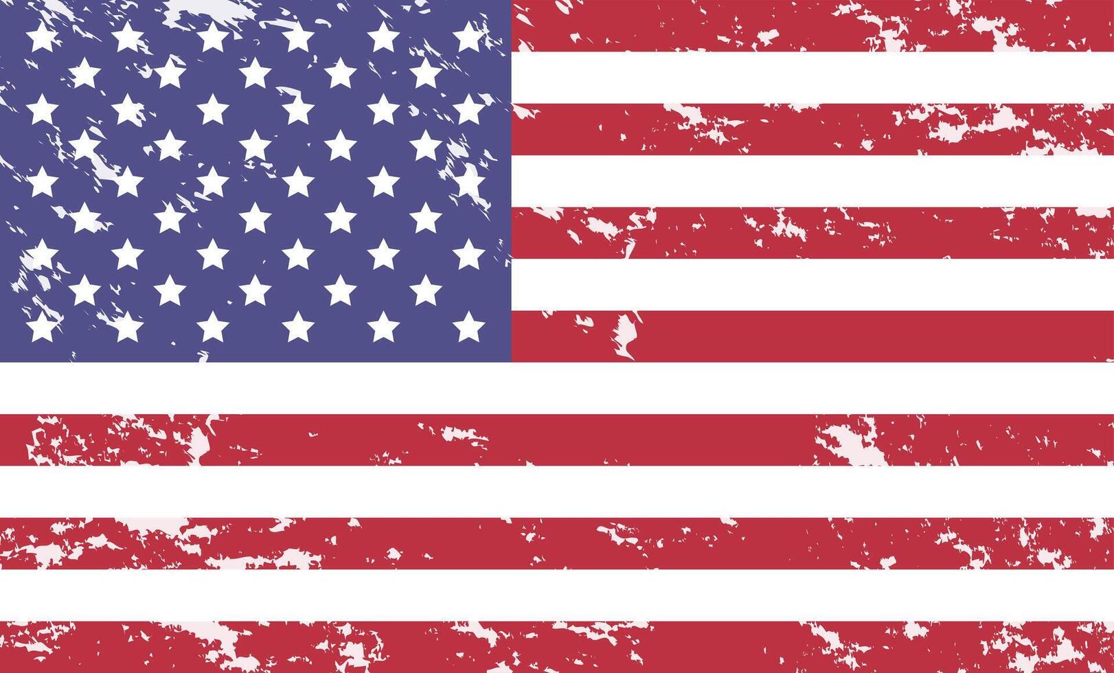 USA flag. Vintage textured American flag. Grunge illustration vector