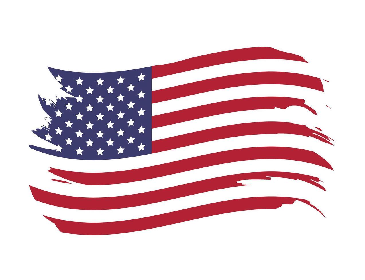 USA flag. American flag brush stroke. illustration isolated on white background vector
