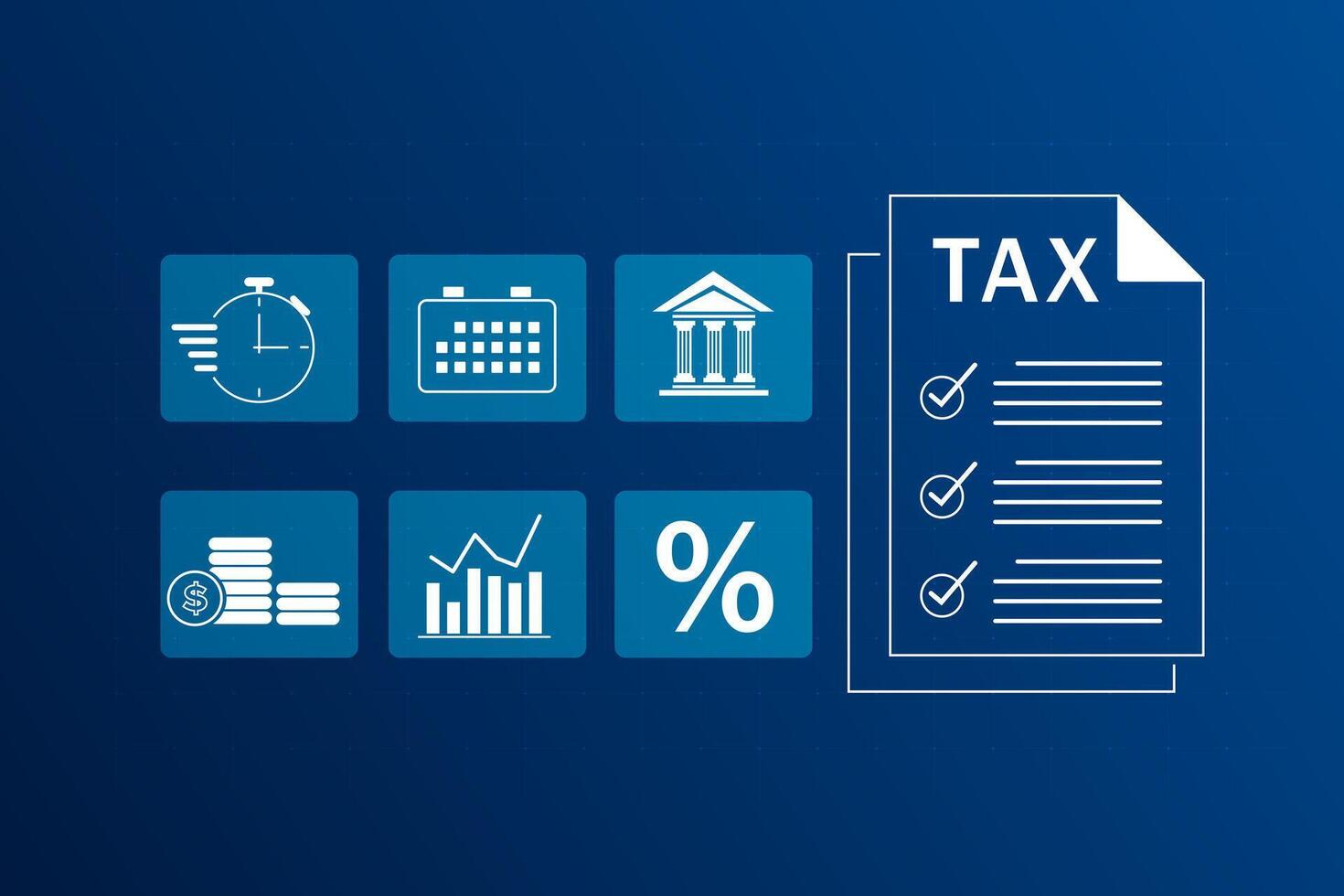Taxpayer using laptop filling out tax forms online for tax payment. vector