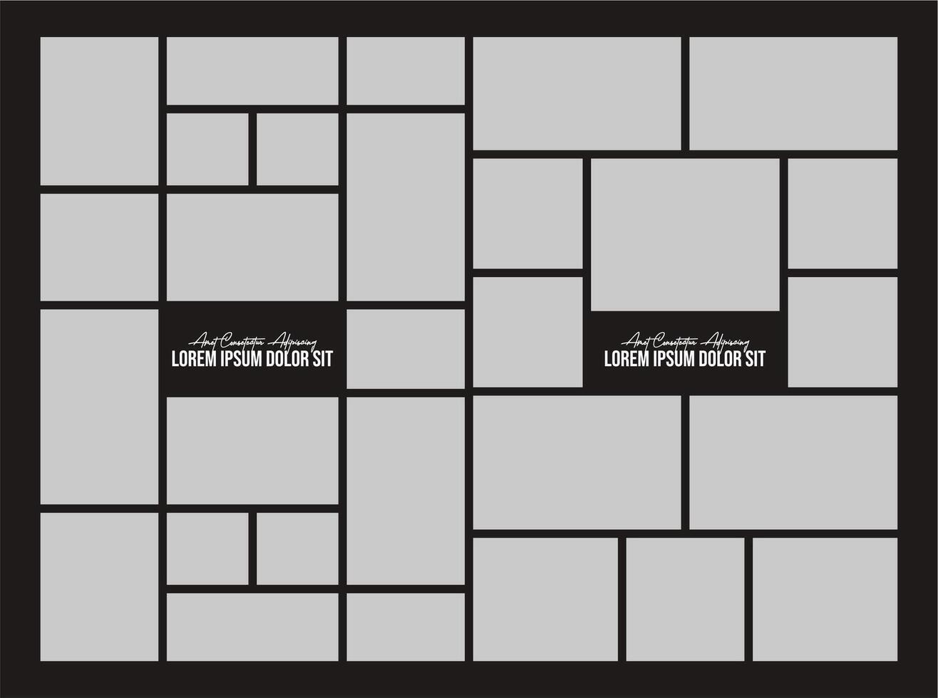 comics page grid layout abstract photo frames and digital photo wall template vector