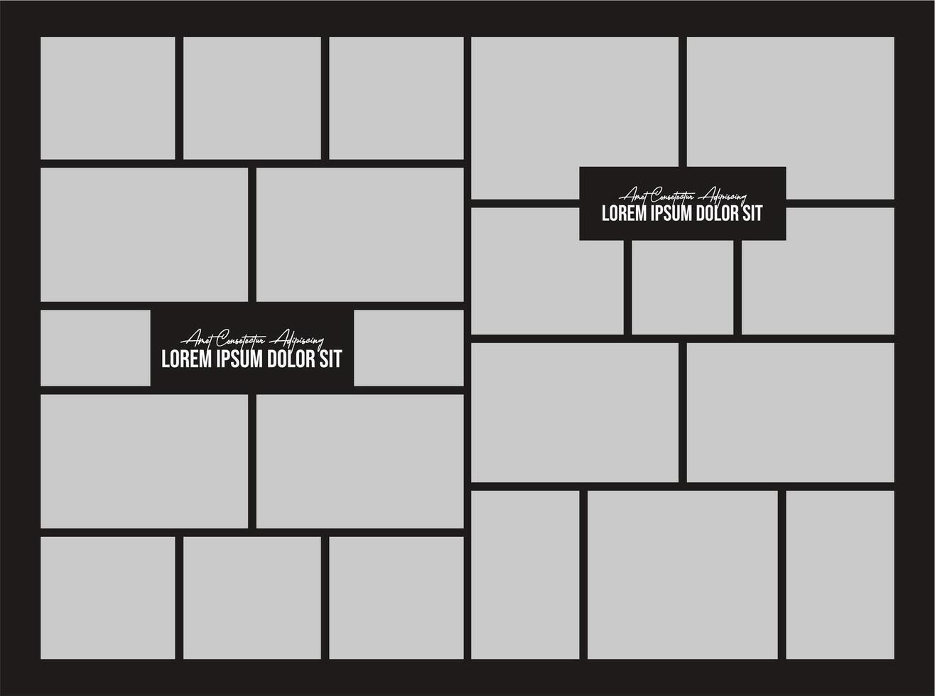 comics page grid layout abstract photo frames and digital photo wall template vector