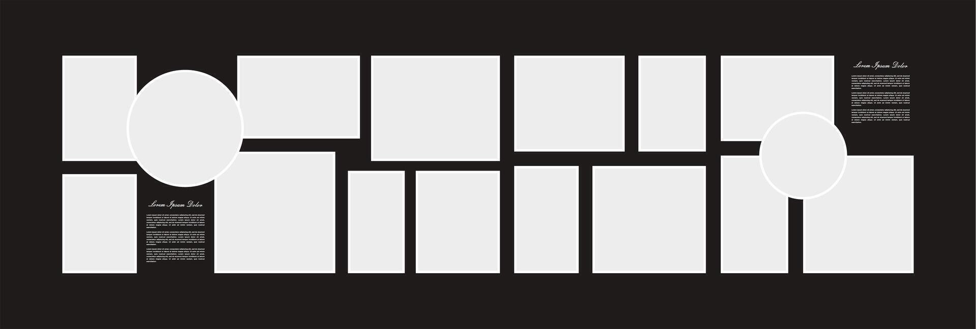 Pictures or photos frame collage. comics page grid layout abstract photo frames and digital photo wall template vector