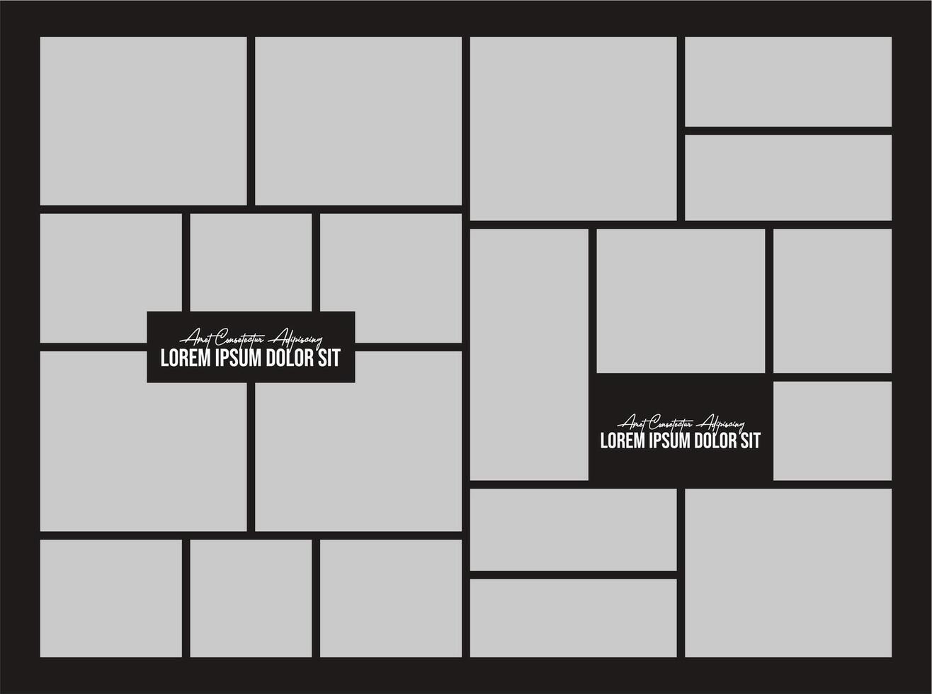 comics page grid layout abstract photo frames and digital photo wall template vector