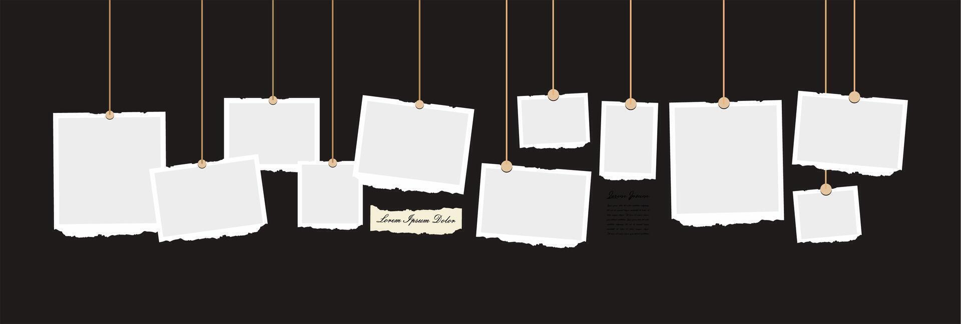 Pictures or photos frame collage. comics page grid layout abstract photo frames and digital photo wall template vector