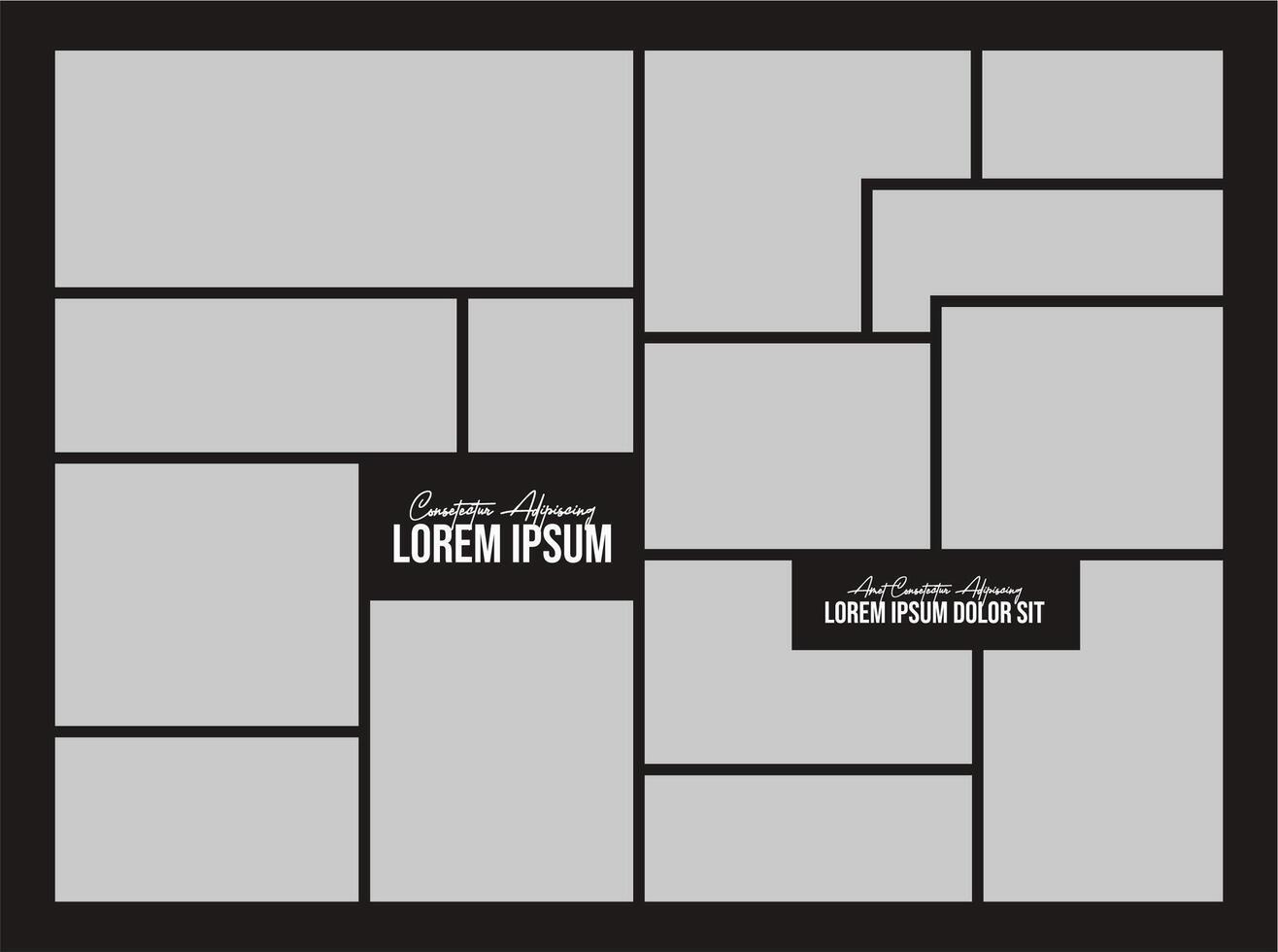 comics page grid layout abstract photo frames and digital photo wall template vector