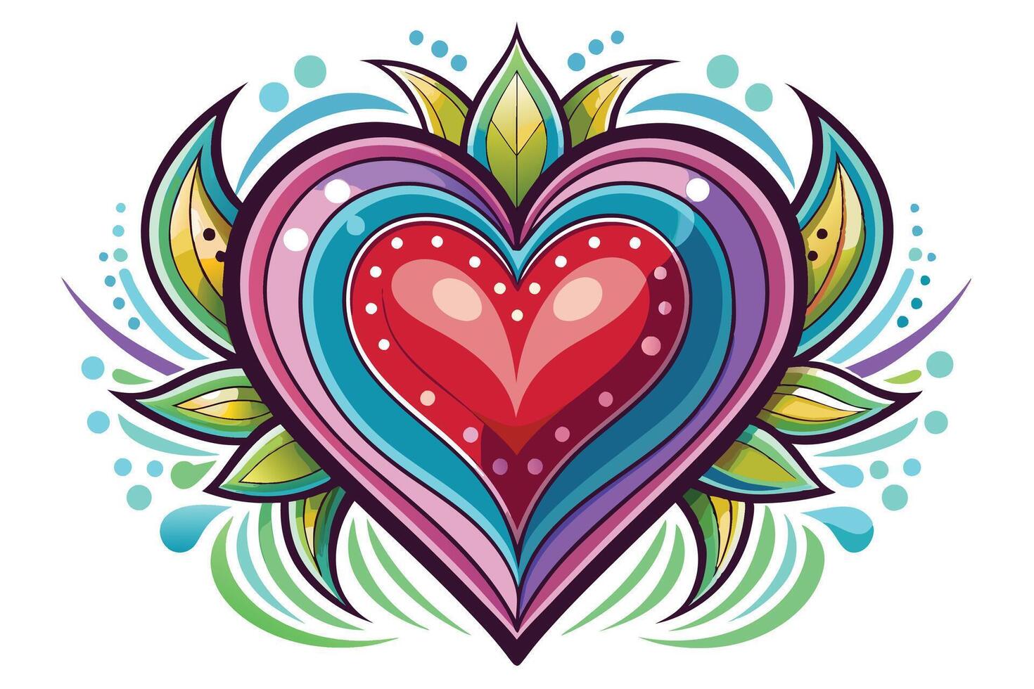 art of Love shape on white background vector